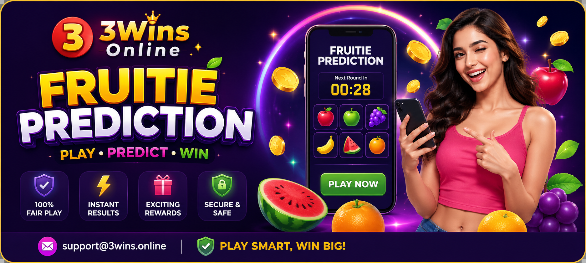 3Wins Online Fruitie Prediction App